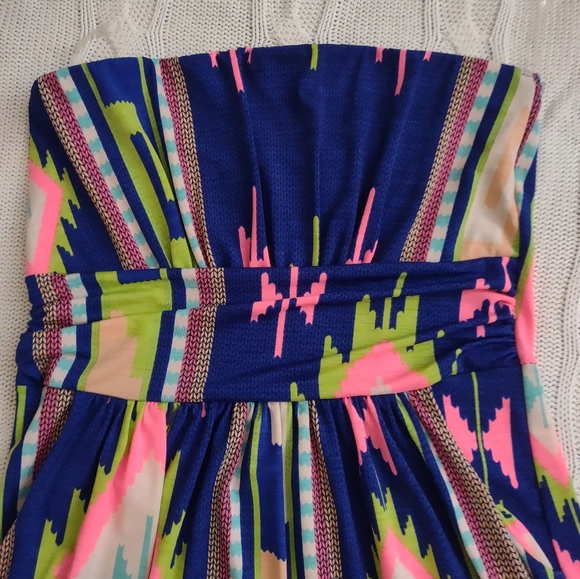 Blue Aztec Print Maxi Dress with Pockets from Vanilla Bay - Picture 4 of 4